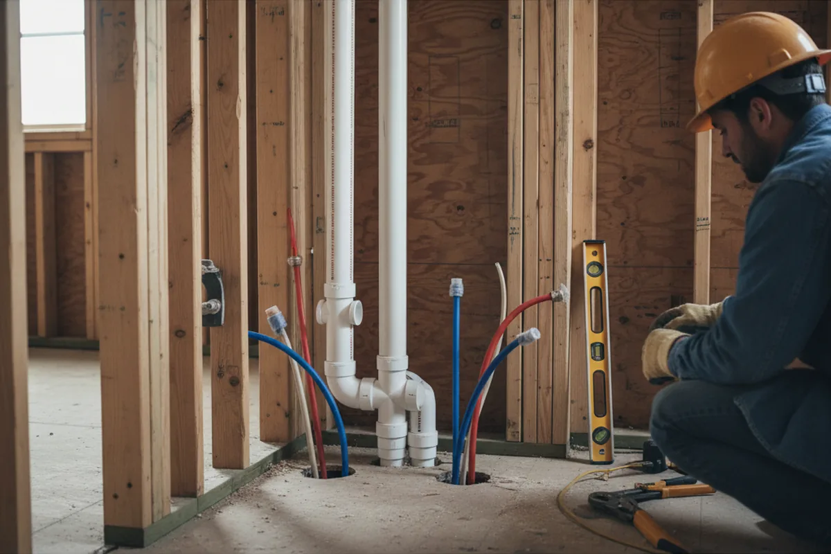 Drain and supply rough-in during Garbage Disposal Repair in Belle Chasse