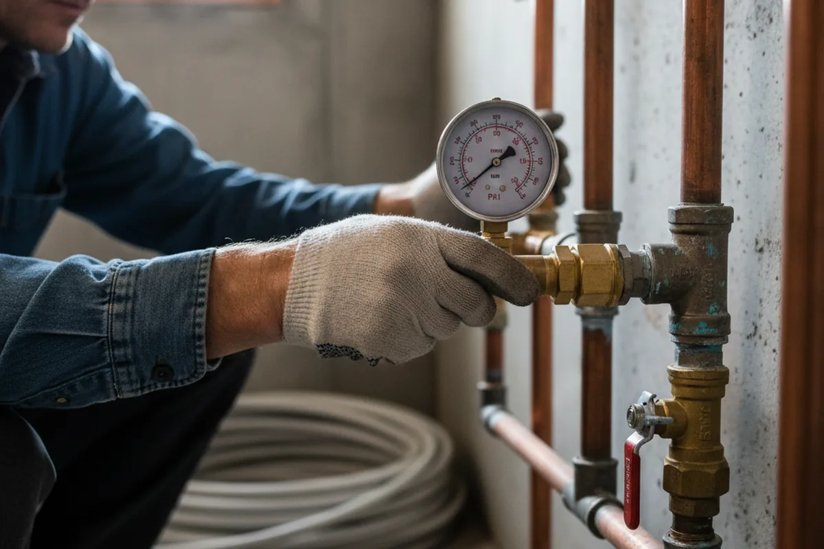 Pressure testing a repaired line during Water Line Repair in Belle Chasse